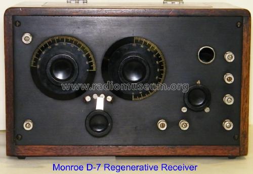 1 Tube Regenerative Tuner-Detector D-7; Monroe H. McKillip (ID = 1011324) Radio