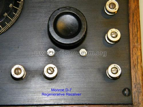 1 Tube Regenerative Tuner-Detector D-7; Monroe H. McKillip (ID = 1011326) Radio