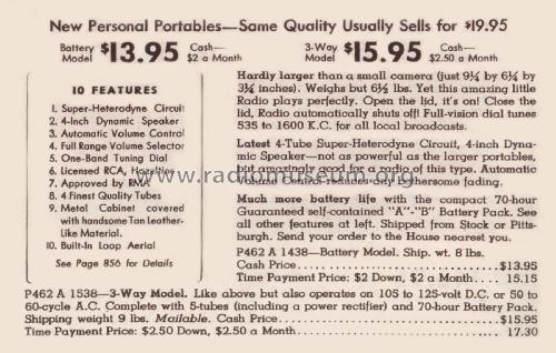 Airline 14WG-538 Order= P462 A 1538 ; Montgomery Ward & Co (ID = 1958932) Radio