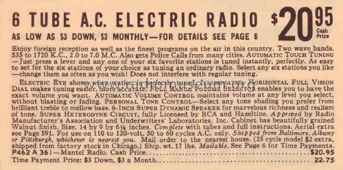 62-361 Order= P462 A 361 ; Montgomery Ward & Co (ID = 1876380) Radio