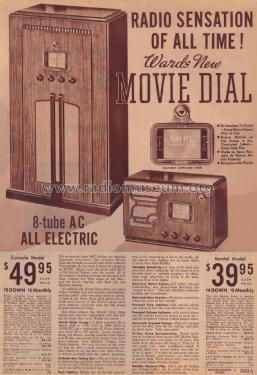 62-418 'Movie Dial' Ch= 7LL Order= 462 C 418; Montgomery Ward & Co (ID = 1840677) Radio