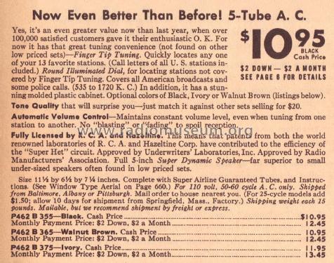 Airline 62-365 'Teledial' Order= P462 B 365 ; Montgomery Ward & Co (ID = 1848642) Radio