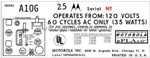 A10G Ch= HS-810; Motorola Inc. ex (ID = 2892311) Radio