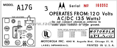 A17G Ch= HS-922; Motorola Inc. ex (ID = 2978617) Radio