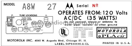 A8W Ch= HS-744; Motorola Inc. ex (ID = 2908633) Radio