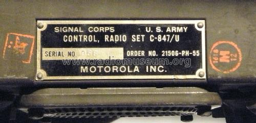 Control, Radio Set C-847/U; Motorola Inc. ex (ID = 1931158) Military
