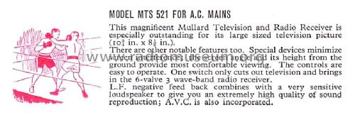 MTS521; Mullard Wireless, (ID = 2002412) TV Radio