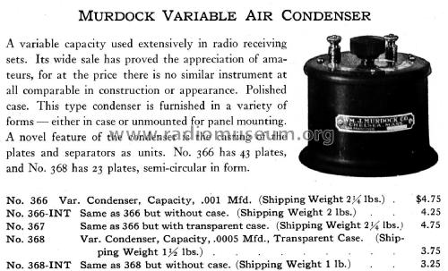 Variable Condenser 43 plates A366; Murdock, WM.J. Co.; (ID = 2427633) Radio part