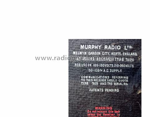 TA126; Murphy Radio Ltd.; (ID = 394125) Radio