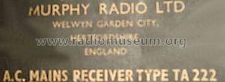 TA222; Murphy Radio Ltd.; (ID = 607973) Radio