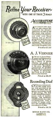 Accuratune Ideal Micrometer Dial ; Mydar Radio Company; (ID = 1319270) Radio part