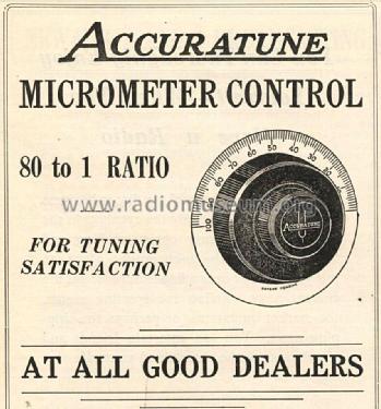 Accuratune Ideal Micrometer Dial ; Mydar Radio Company; (ID = 1728329) Radio part