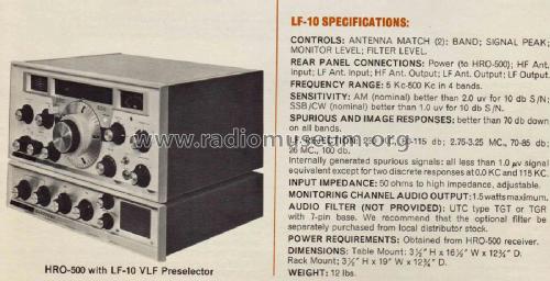 VLF Preselector LF-10; National Company; (ID = 2052786) mod-past25