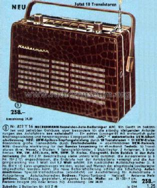 10 Transistor Auto-Koffersuper 822Y16 Type 102984; Neckermann-Versand (ID = 630323) Radio