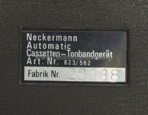 Automatic Cassetten Tonbandgerät 823/562; Neckermann-Versand (ID = 484001) Enrég.-R