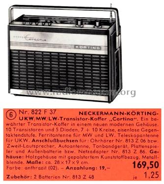 Cortina 26050 Art. Nr. 822/37; Neckermann-Versand (ID = 2391681) Radio