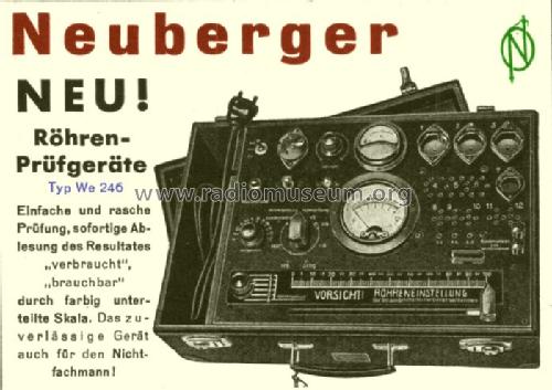 Röhrenprüfgerät WE246; Neuberger, Josef; (ID = 1522464) Equipment