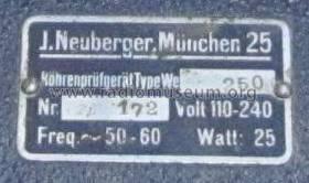 Röhrenprüfgerät WE250; Neuberger, Josef; (ID = 1152763) Equipment