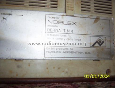 Berna TN4; Noblex Argentina SA; (ID = 1327697) Radio