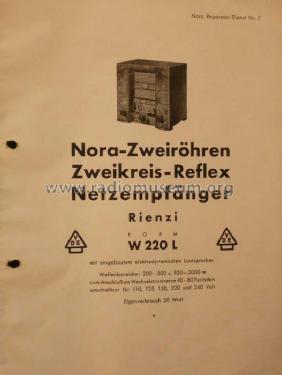 Rienzi W220L; Nora; Berlin (ID = 114861) Radio