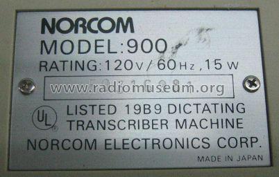 Dictating Transcriber Machine 900; Norcom Electronics (ID = 1192581) Sonido-V