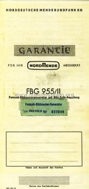 Fernseh Bild Generator FBG955; Nordmende, (ID = 1450555) Equipment