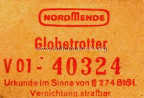 Globetrotter V01 Ch= 4/601 864.601.00; Nordmende, (ID = 2024801) Radio