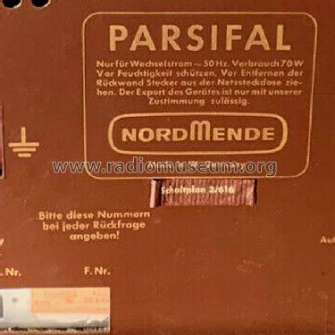 Parsifal D170 Ch= 3/616; Nordmende, (ID = 2454531) Radio