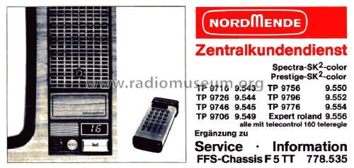Spectra-SK2-Color TP 9716 9.543 Ch= F 5 TT 778.535; Nordmende, (ID = 1667951) Televisión