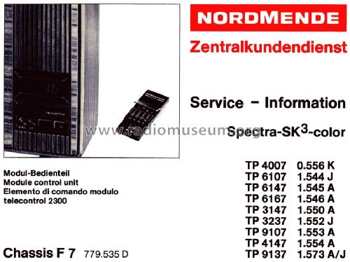Spectra-SK3-Color TP4007 0.556K Ch= F7 779.535D; Nordmende, (ID = 1669698) Télévision