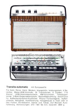 Transita Automatic 49m V033 Ch= 4/603KL49m; Nordmende, (ID = 2776833) Radio