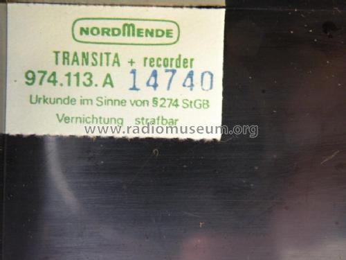 Transita + Recorder 974.113.A; Nordmende, (ID = 2274108) Radio