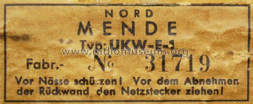 UKW-Einsatzgerät UKW E1; Nordmende, (ID = 1487941) Converter