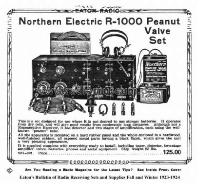 3-Tube Peanut Receiver R-1000; Northern Electric Co (ID = 952967) Radio