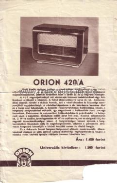 420A; Orion; Budapest (ID = 2206673) Radio