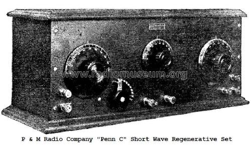 Short Wave Regenerative Radio Penn C; P & M Radio Company; (ID = 967994) mod-pre26