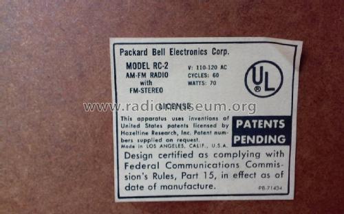 RC-2 ; Packard Bell Co.; (ID = 2122218) Radio