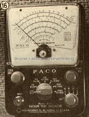 Vacuum Tube Voltmeter V-70; PACO Electronics Co. (ID = 521734) Equipment