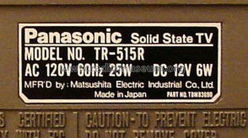 FM/ AM Radio Solid State TV TR-515R; Panasonic, (ID = 1618126) TV Radio