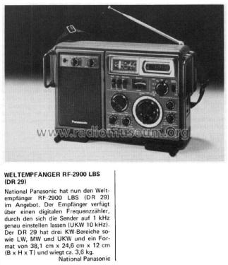RF-2900; Panasonic, (ID = 1925437) Radio