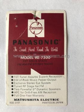The Woodmont FM-AM, FM-Stereo RE-7300; Panasonic, (ID = 2502115) Radio