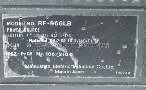 GX 400 RF-966LB; Panasonic, (ID = 478797) Radio