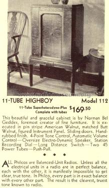 112A Highboy; Philco, Philadelphia (ID = 1495672) Radio