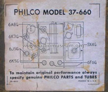 37-660X ; Philco, Philadelphia (ID = 260246) Radio