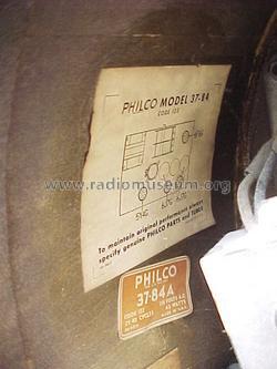 37-84B Code 122; Philco, Philadelphia (ID = 365595) Radio