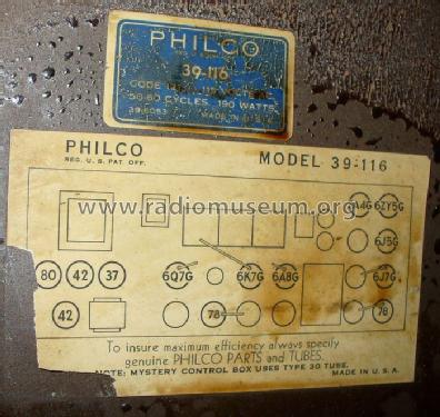 39-116RX World's Fair; Philco, Philadelphia (ID = 952273) Radio