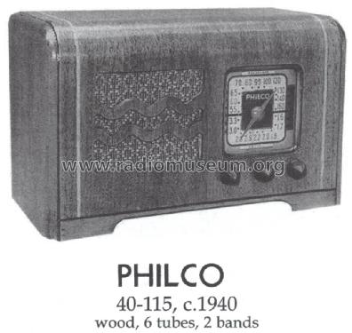40-115C Code 122; Philco, Philadelphia (ID = 1455514) Radio