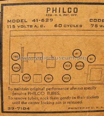 41-629P Radio-Phonograph; Philco, Philadelphia (ID = 376866) Radio