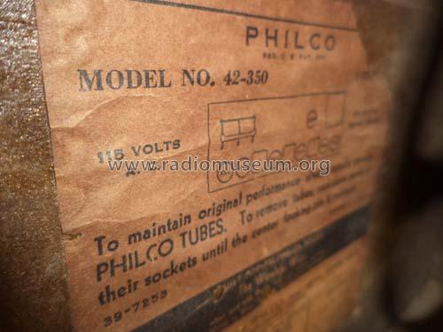 42-350 Code 121; Philco, Philadelphia (ID = 1459398) Radio