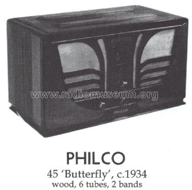 45C ; Philco, Philadelphia (ID = 1455523) Radio